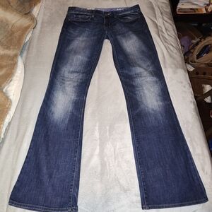 GAP Women's Sexy Boot Cut Low Rise Waist Y2K Jeans - Dark Blue